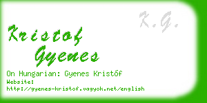 kristof gyenes business card